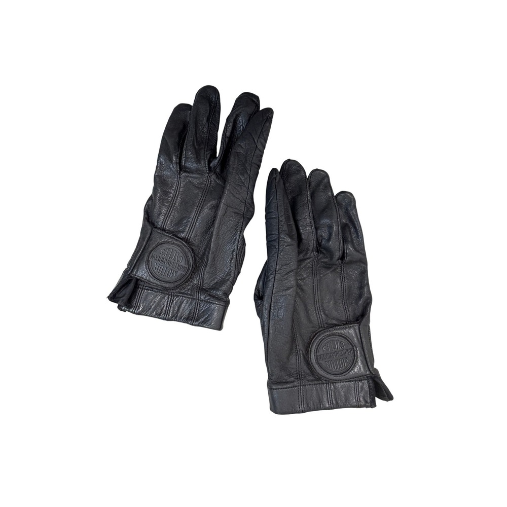 Harley-Davidson Black Leather Motorcycle Gloves Gel Palm XL